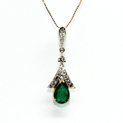 Emerald And Diamond Split-cart Pendant Ad No.0590