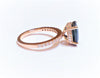 Blue sapphire and Diamond Statement Ring in 14k Rose Gold