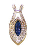 Marquee Blue Sapphire & Diamonds Pendant - Double Cluster - AD No. 1015