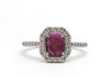 Emerald Cut Ruby and Diamond Halo Ring AD NO.-2151