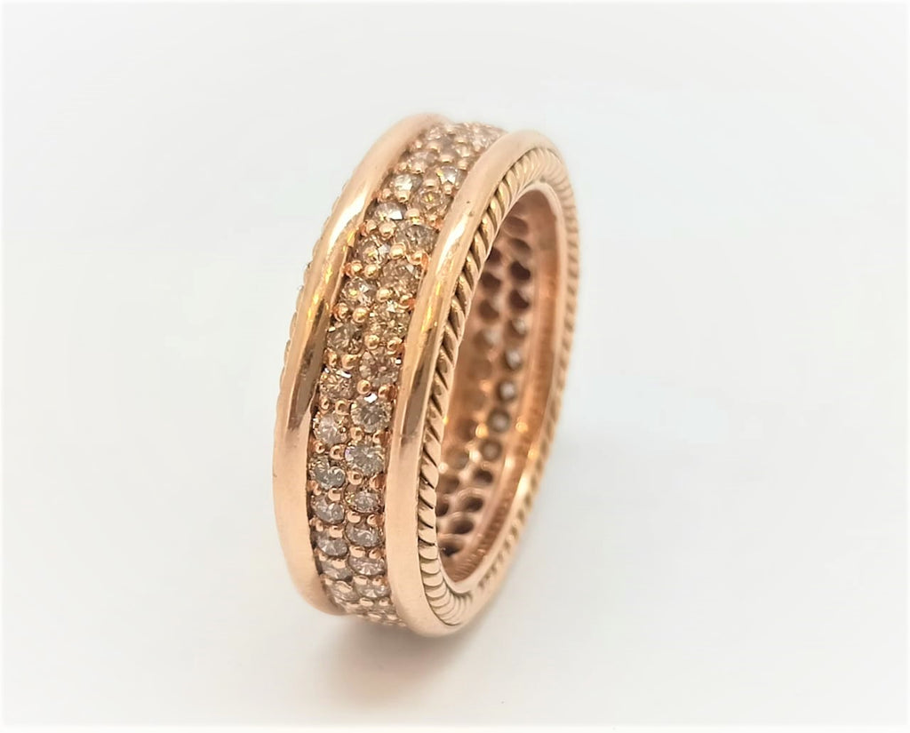 TWO ROW PAVÉ BAND IN 14K ROSE GOLD