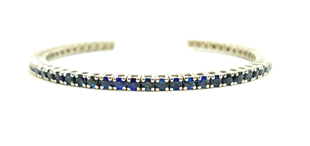 Sapphire Tennis Bangle in 92.5 sterling silver