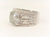 FIVE Row Baguette & Pavé Diamond Ring in 14k White Gold