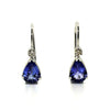 Tanzanite & Diamond Euro Wire Drop Earrings